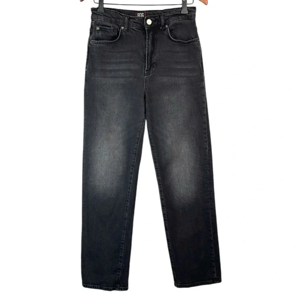 BDG Urban Outfitters Stretch Cowboy Jean Black Denim High Waist Rigid Size 28 - Picture 2 of 9